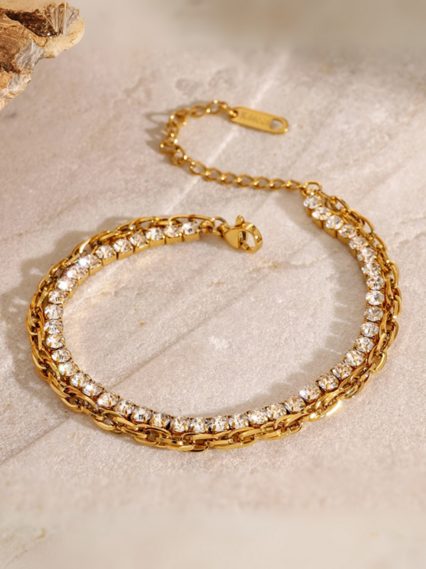Luxe Glam Duo Chain Bracelet - Image 2