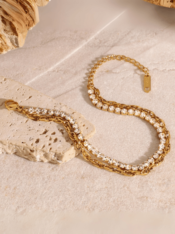 Luxe Glam Duo Chain Bracelet - Image 3