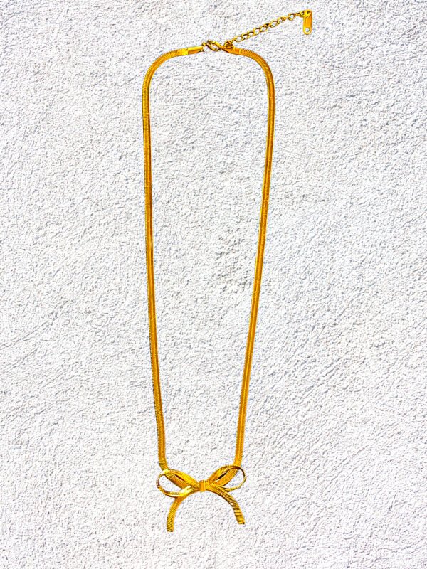 Gilded Bow Necklace
