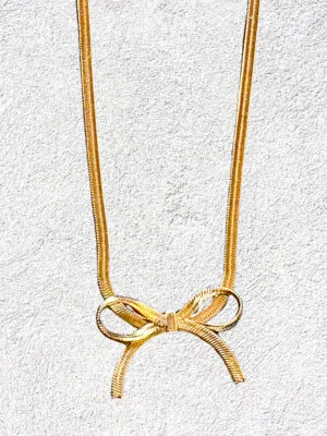 Gilded Bow Necklace