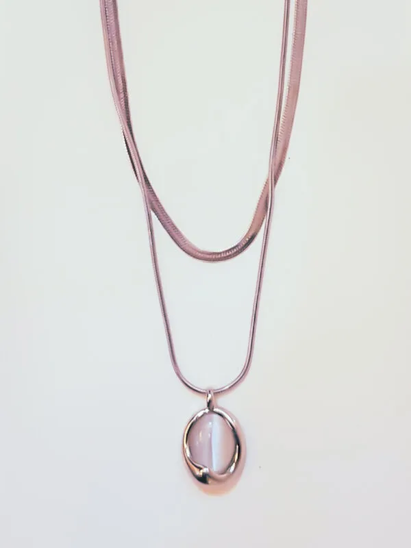 Midnight Eclipse Stainless Steel Necklace
