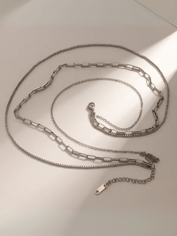 Midnight Armor Layered Necklace - Image 3