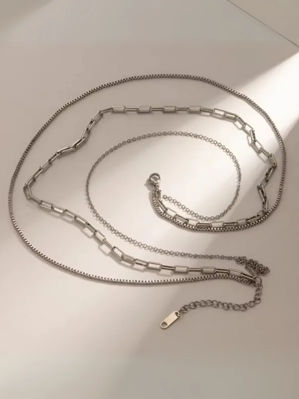 Midnight Armor Layered Necklace - Image 3
