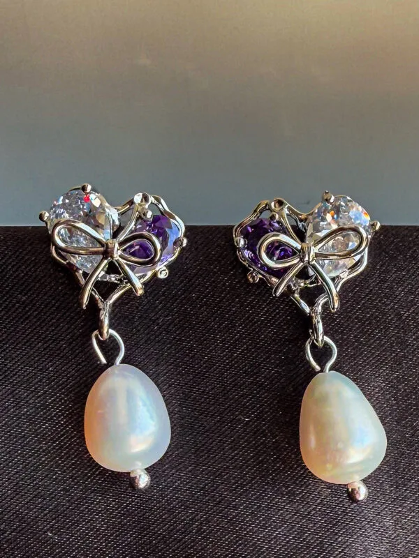 Ethereal Bow Pearl Earrings