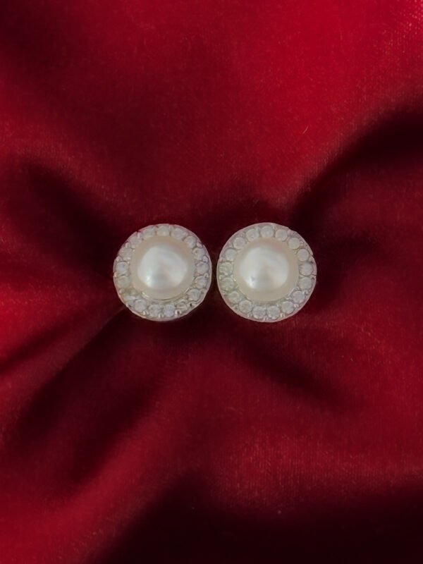 Pearl Halo Studs - Image 3