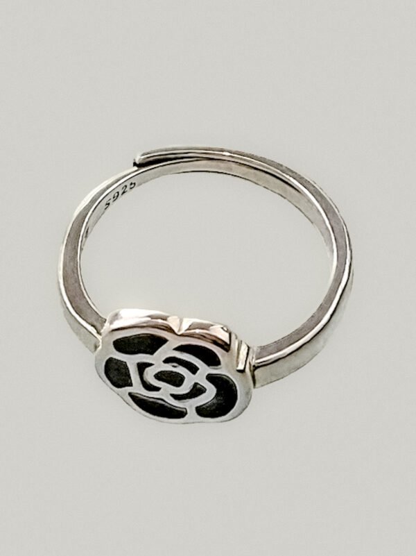 Midnight Rose Silver Ring