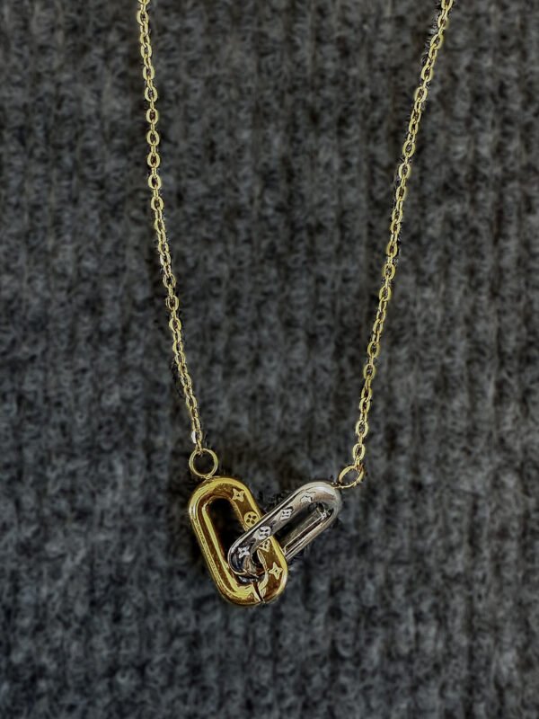 Dual-Tone Link Pendant Necklace - Image 2