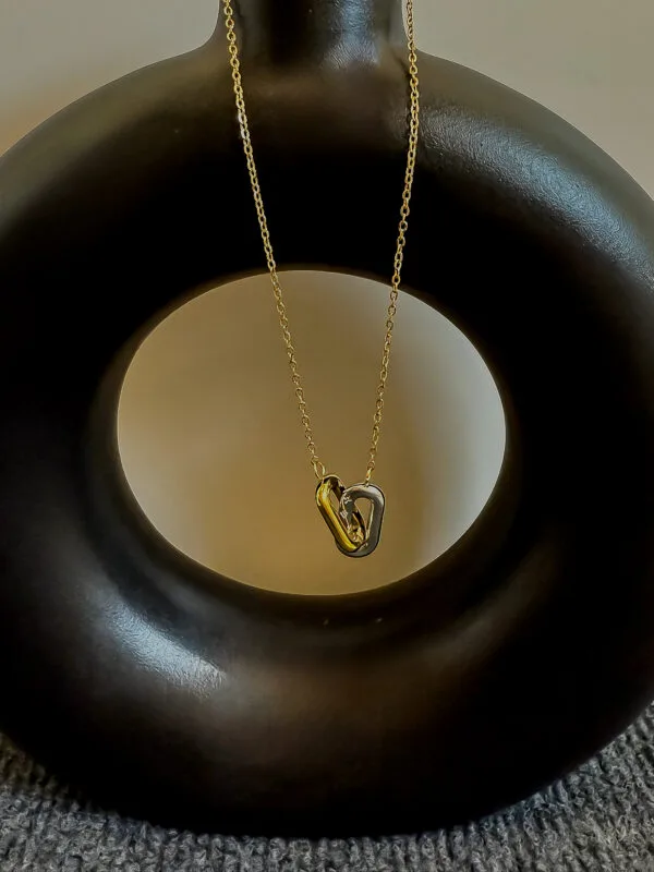 Dual-Tone Link Pendant Necklace