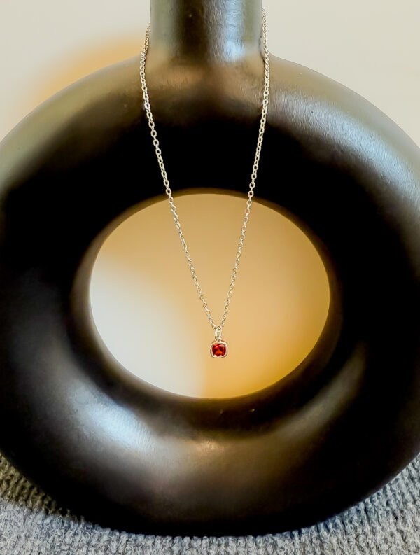 Garnet Glow Pendant Necklace - Image 2