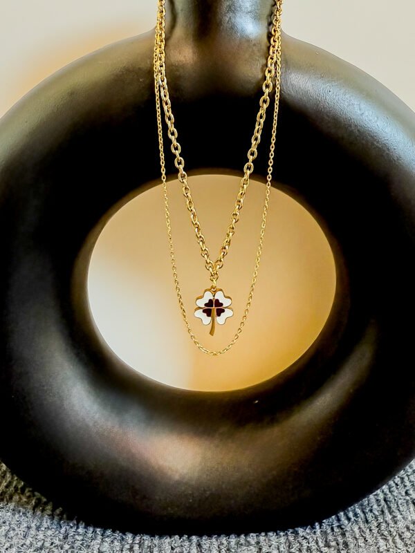 Clover Charm Layered Necklace - Image 2