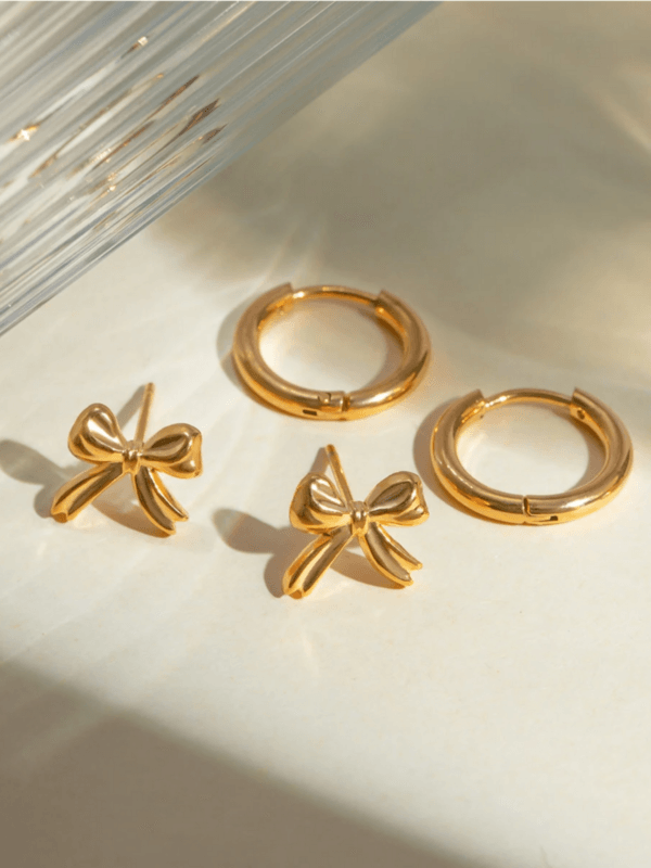 Bow & Hoops Gold Duo - Image 2