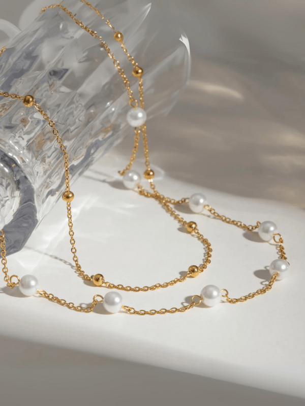 Seraphine Layered Pearl Necklace - Image 2