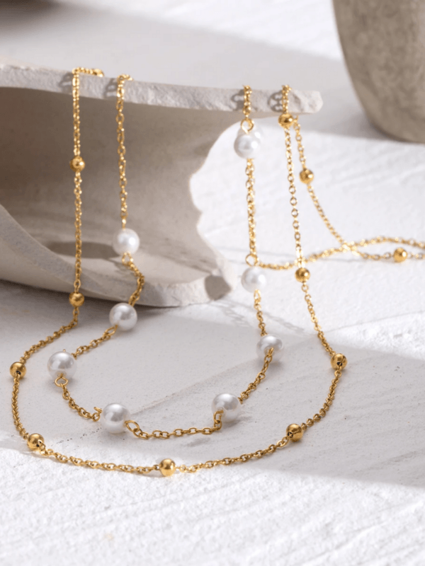 Seraphine Layered Pearl Necklace - Image 3