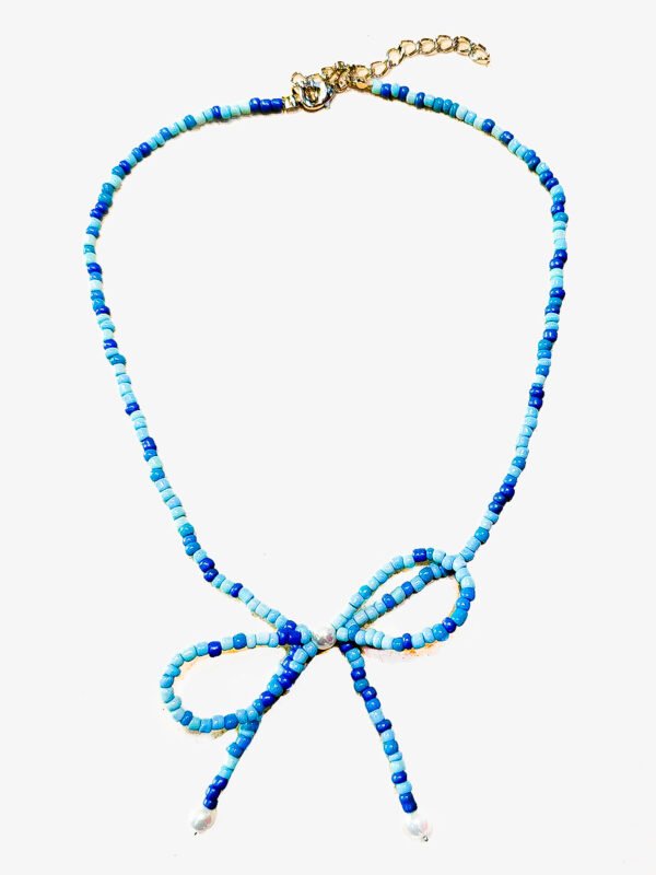 Ocean Breeze Beaded Bow Necklace - Image 2