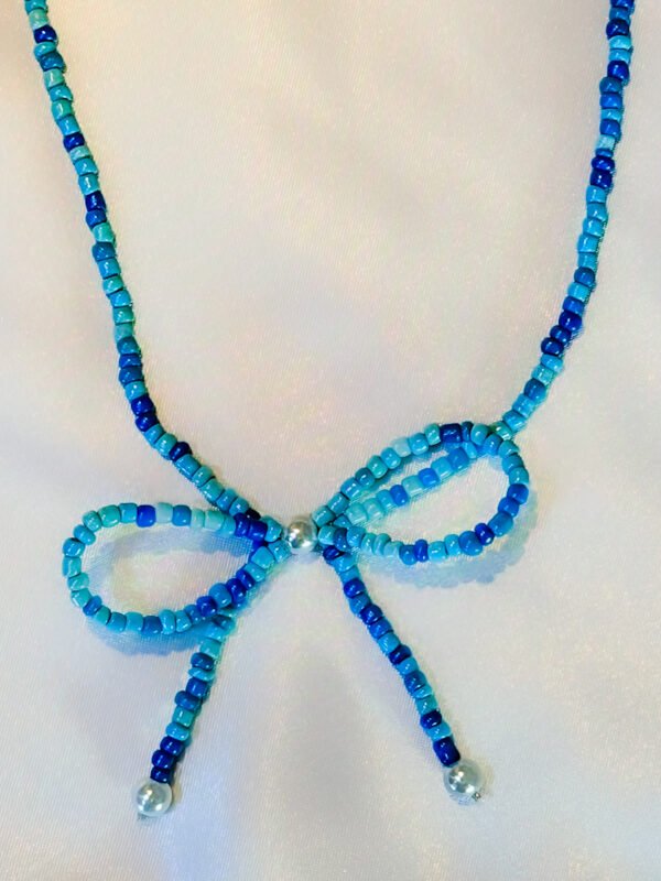 Ocean Breeze Beaded Bow Necklace - Image 3