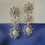 Silver Bloom Drop Earrings