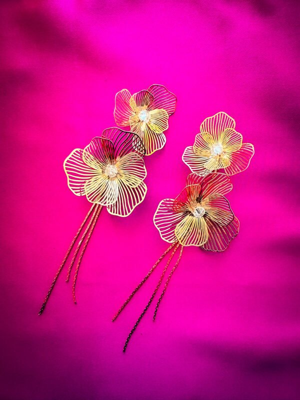 Gilded Bloom Statement Earrings