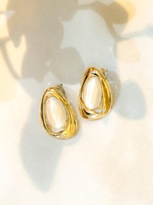 Lustrous Wave Studs